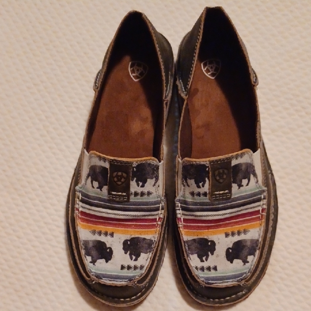Ariat Buffalo Print Loafers Women's Size 9.5B